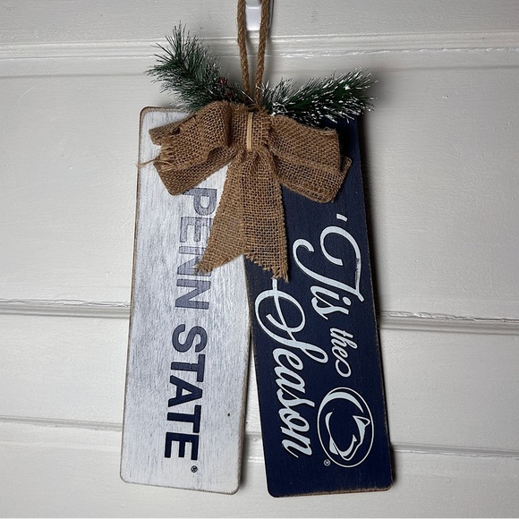 Penn State College Holiday Home Decor Hanging Wood Sign Tis The Season - Picture 16 of 16